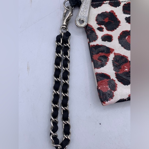 Brighton Leopard Animal Print Mini Makeup Bag 7.5 x 5.5 Red White Black Wrislet - Picture 5 of 9